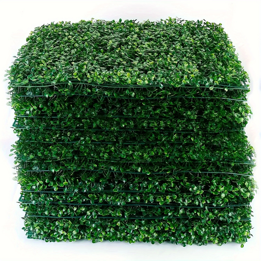 12PCS 24"x16" Artificial Boxwood Boards, UV Protected Grass Wall Panels & Boxwood Fence Panels for Green Wall Decor, Garden Fence, Wedding Backyard Decoration by Dropsure
