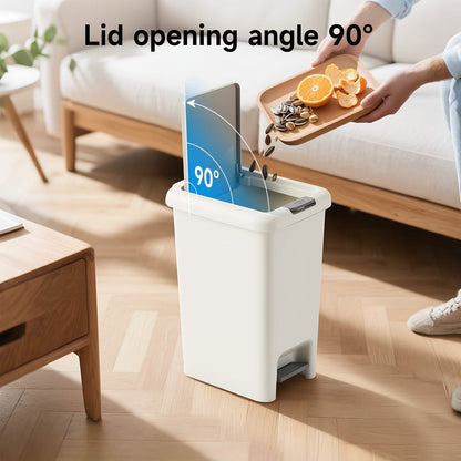20L Oval Trash Can – Quiet Press-Top Lid with Foot Pedal by DailySale