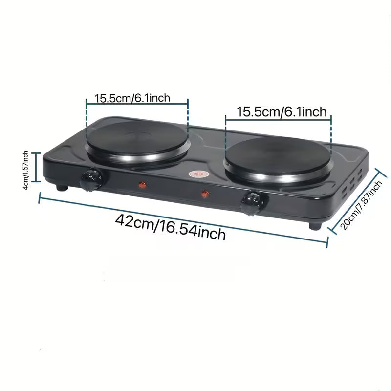 Single burner, Double Burner Electric Stove, Infrared Ceramic Cooktop With Dual Independent Control & Anti-Scald Handles - Portable Hot Plate For Home, Dorm, Camping & RV Use, Fast Heating, Easy To Clean by Anti Spier