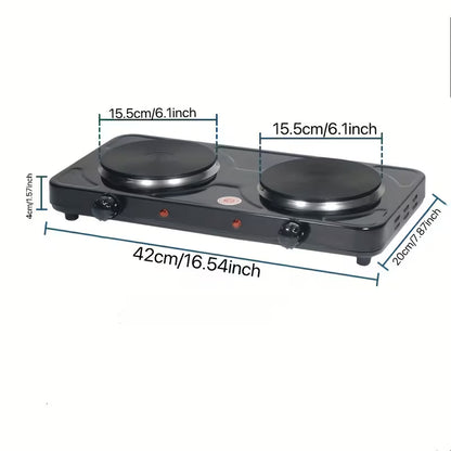 Single burner, Double Burner Electric Stove, Infrared Ceramic Cooktop With Dual Independent Control & Anti-Scald Handles - Portable Hot Plate For Home, Dorm, Camping & RV Use, Fast Heating, Easy To Clean by Anti Spier