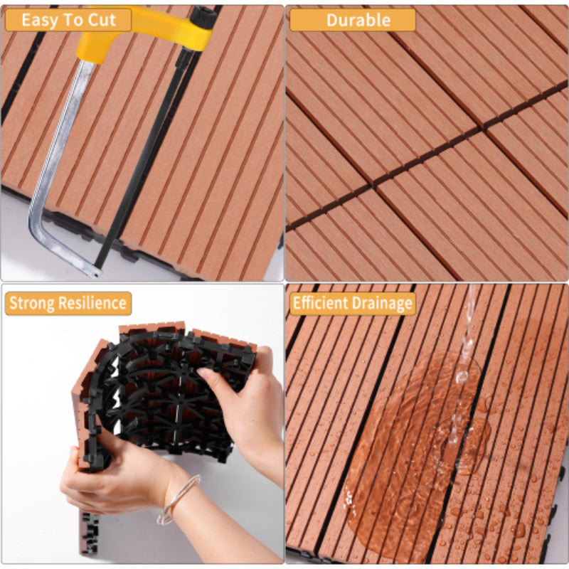 Wood Plastic Composite Deck Tiles Set Of 20