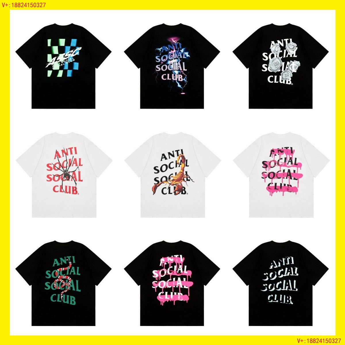 ANTI SOCIAL SOCIAL CLUB High Street Scorpion Snake Tiger alphabet print casual short sleeve T-shirt