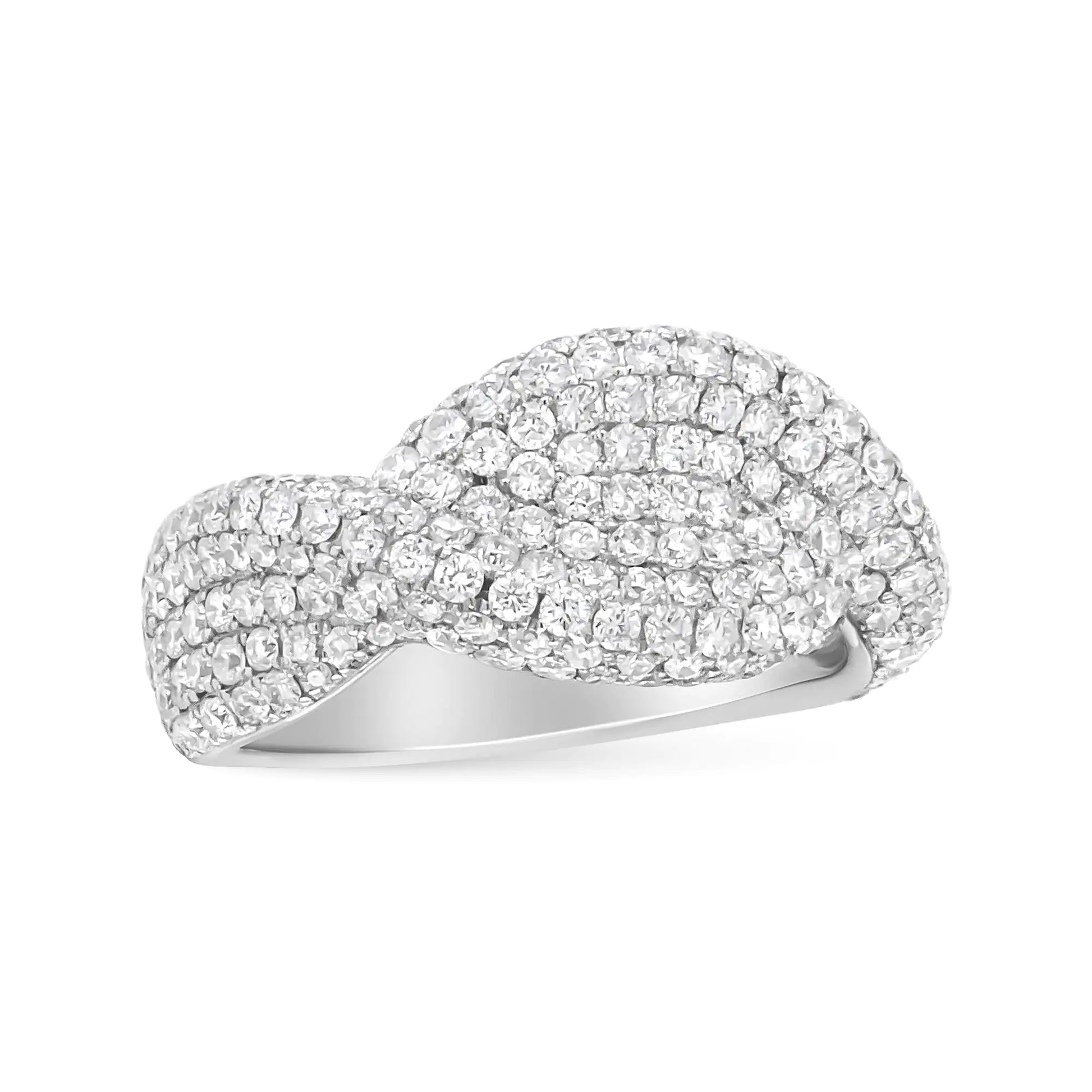 18K White Gold Cluster 2 1/4 Cttw Diamond Fashion Ring (F-G Color, VS1-VS2 Clarity) - Anti Spier 