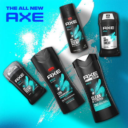 AXE Apollo Body Spray Deodorant for Long-Lasting Odor Protection, Sage & Cedarwood Deodorant for Men Formulated Without Aluminum 4 Ounce (Pack of 4) Apollo (Sage and Cedarwood) 4 Ounce (Pack of 4)