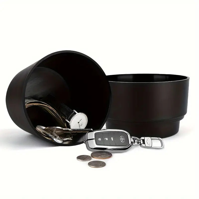 1pc Black Plastic Flower Pot with Secret Compartment & Key Hider - Waterproof, Durable Safe for Cash, Keys & Small Valuables, Non-Waterproof