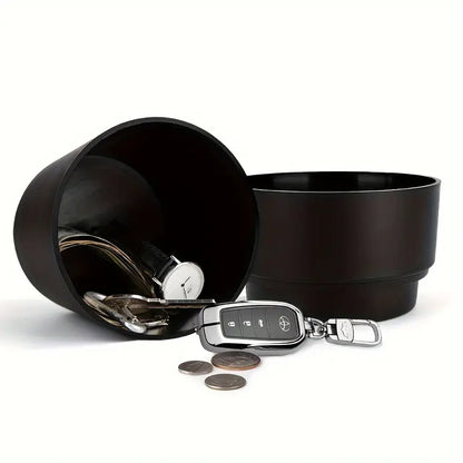 1pc Black Plastic Flower Pot with Secret Compartment & Key Hider - Waterproof, Durable Safe for Cash, Keys & Small Valuables, Non-Waterproof