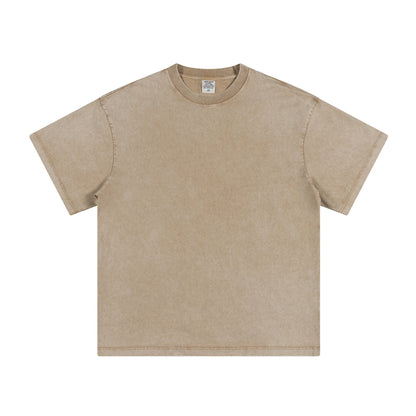 Men's summer American youth fashion brand heavy all neckline cotton short sleeve loose trend T-shirt men