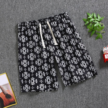 Quarter pants Men's summer beach pants Men's casual running shorts Men's 5 straight leg pants trend
