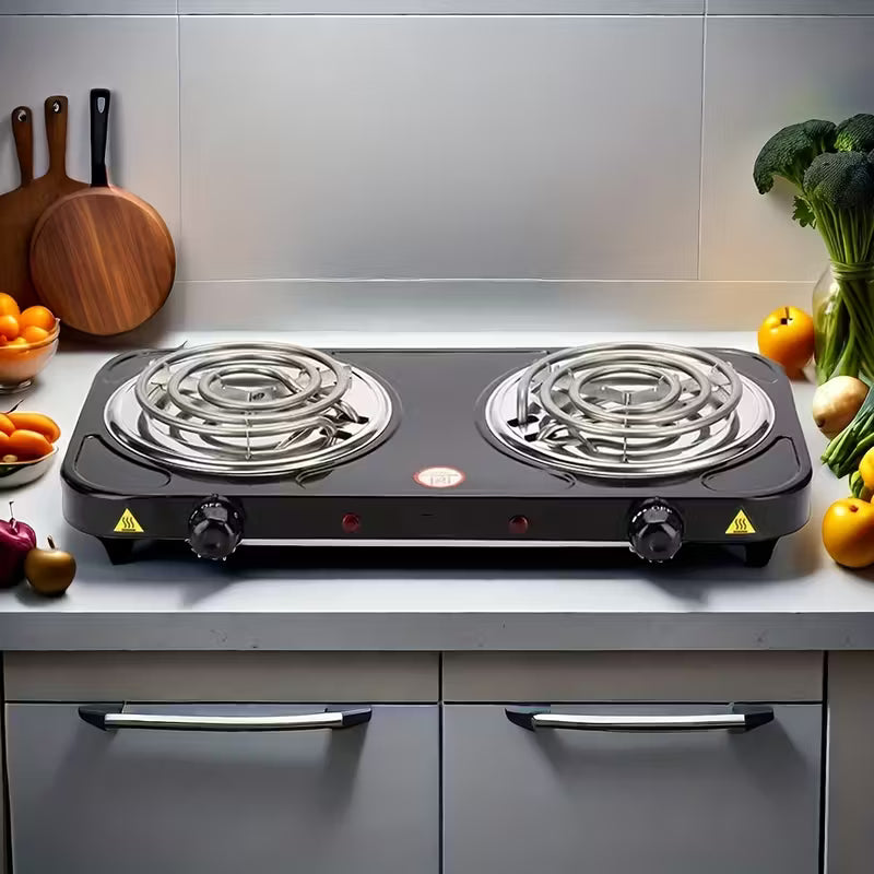 Single burner, Double Burner Electric Stove, Infrared Ceramic Cooktop With Dual Independent Control & Anti-Scald Handles - Portable Hot Plate For Home, Dorm, Camping & RV Use, Fast Heating, Easy To Clean by Anti Spier