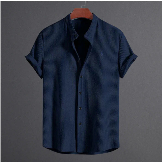 Men's summer new men men's short sleeve solid color men's shirt top
