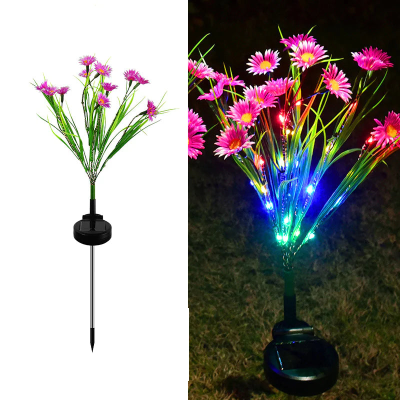 Solar Garden Lights LED Flower Stake Lamp Outdoor Yard Waterproof Patio Decor