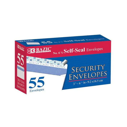 #6 3/4 Self - Seal Security Envelope (55/Pack) - Anti Spier - Anti Spier - 