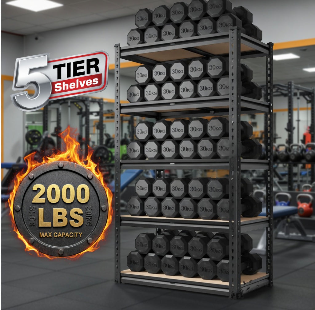 5-Tier Heavy Duty Metal Storage Shelves, Shelving Units, Adjustable Racks