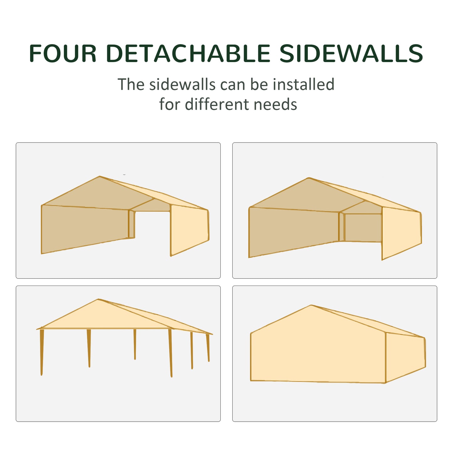Outsunny 10ft x 20ft Party Tent, Outdoor Wedding Canopy & Gazebo with 6 Removable Sidewalls, Shade Shelter for Events, BBQs, White by Dropsure