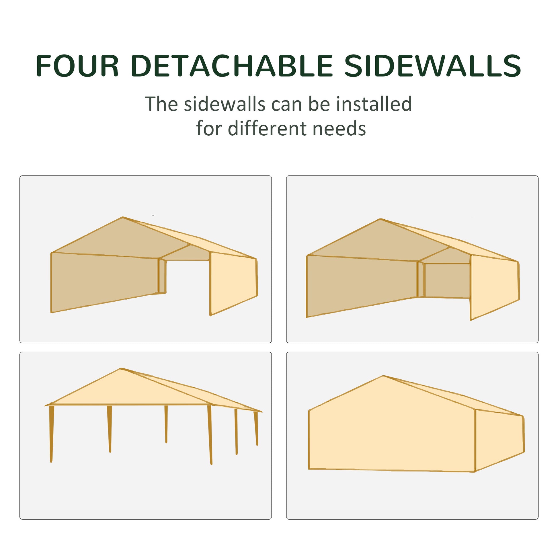 Outsunny 10ft x 20ft Party Tent, Outdoor Wedding Canopy & Gazebo with 6 Removable Sidewalls, Shade Shelter for Events, BBQs, White by Dropsure