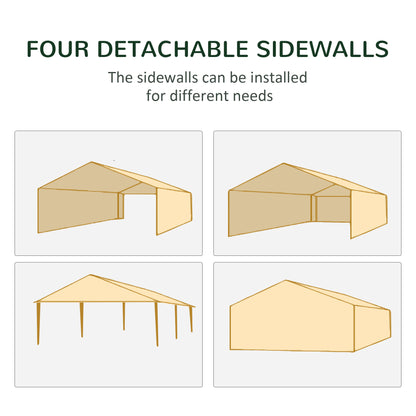 Outsunny 10ft x 20ft Party Tent, Outdoor Wedding Canopy & Gazebo with 6 Removable Sidewalls, Shade Shelter for Events, BBQs, White by Dropsure