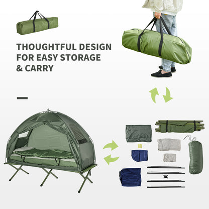All-in-One Folding Camping Cots for Adults,Portable Single Sleeping Cot Camping Bed by Dropsure