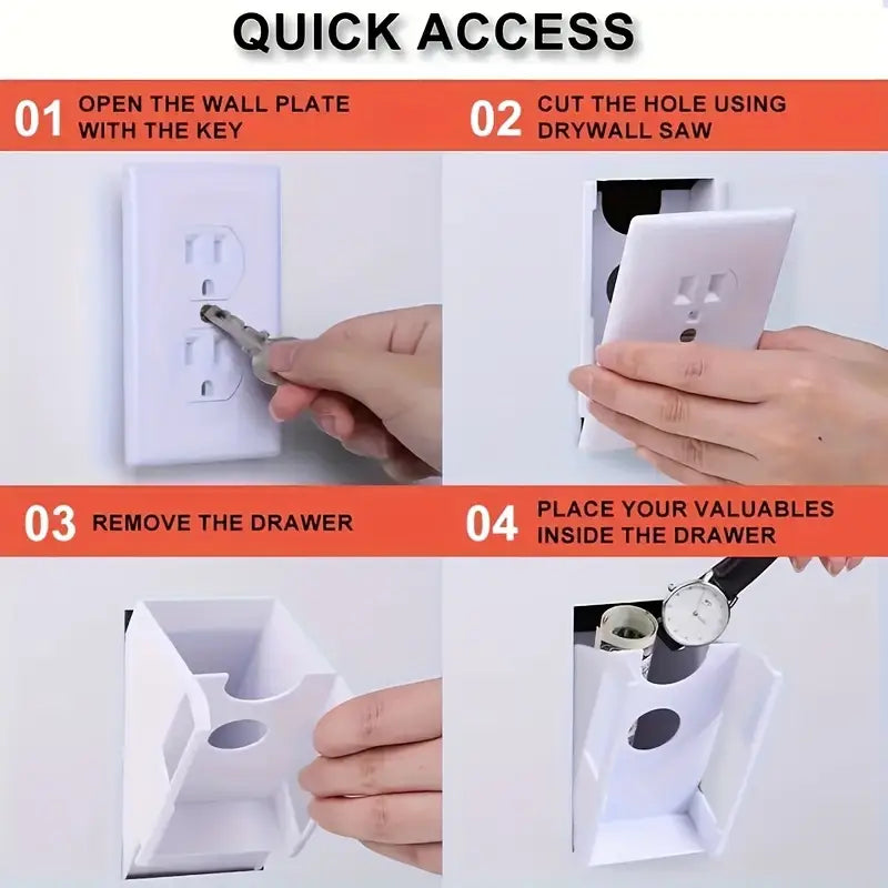 Wall Outlet Hidden Safe With Key Lock, The Sneaky Way To Trick Thieves, Easy To Install, Real Wall Plate, Wall Hidden Safe For Money, Elevated Choice Over Book Safe Or Can Safe
