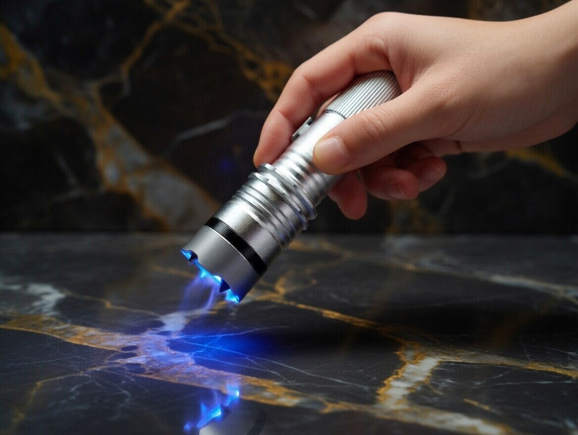 Silver Safety Flashlight Stun Shock Rechargeable Super Bright LED with Holster