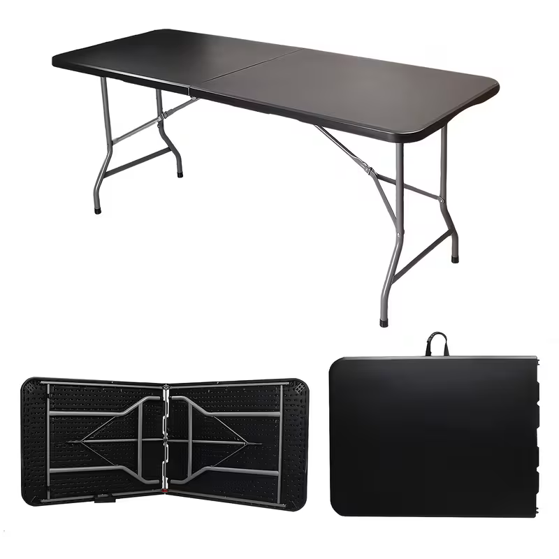 4ft/6ft Portable Plastic Folding Table – Indoor & Outdoor Dining by 2Dropme
