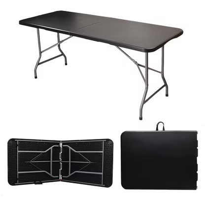 4ft/6ft Portable Plastic Folding Table – Indoor & Outdoor Dining by 2Dropme