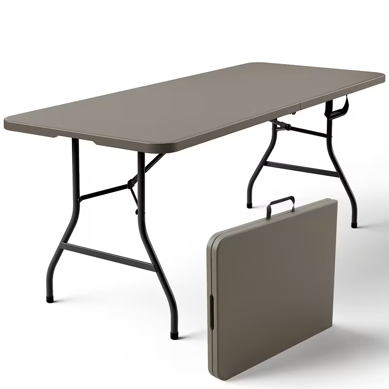 4ft/6ft Portable Plastic Folding Table – Indoor & Outdoor Dining by 2Dropme