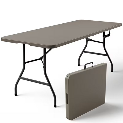 4ft/6ft Portable Plastic Folding Table – Indoor & Outdoor Dining by 2Dropme