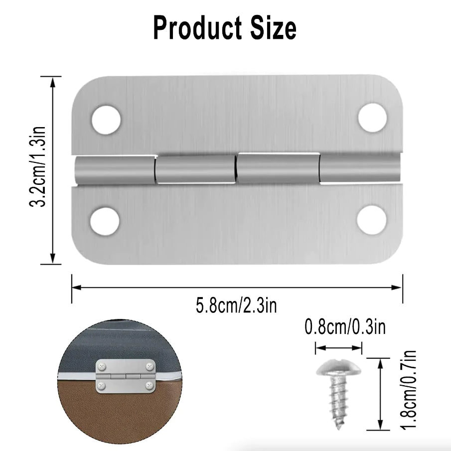 3PCS Stainless Steel Cooler Hinges & Screws Replacements For Igloo Cooler Parts