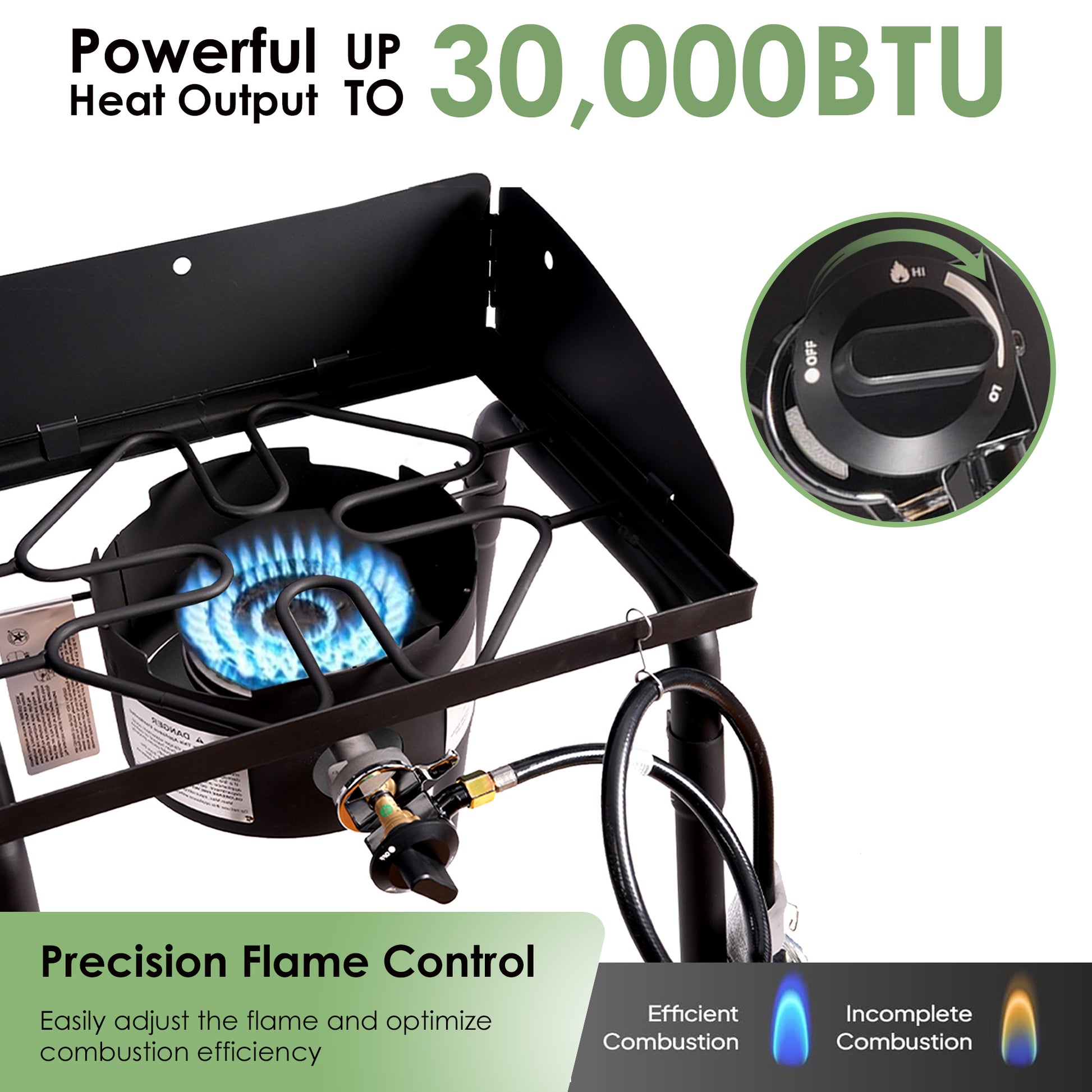 One Burner Outdoor Portable Camping Gas Stove with Removable Legs, Portable Bag and Windshield, Camping Stove Propane for Cooking, CSA Certified, Outdoor Propane Burner by Dropsure