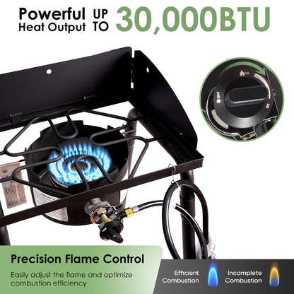 One Burner Outdoor Portable Camping Gas Stove with Removable Legs, Portable Bag and Windshield, Camping Stove Propane for Cooking, CSA Certified, Outdoor Propane Burner by Dropsure