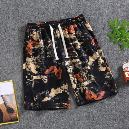 Quarter pants Men's summer beach pants Men's casual running shorts Men's 5 straight leg pants trend