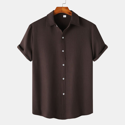 The new Hawaiian casual short-sleeved men's shirt has a handsome 3D print