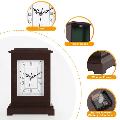 Rubber Wood Material, Glass Mirror Surface. Protect Your Cash, Passport, Jewelry, Documents, Or Keys. Convenient For Storing Valuables. Charming Wooden Structure