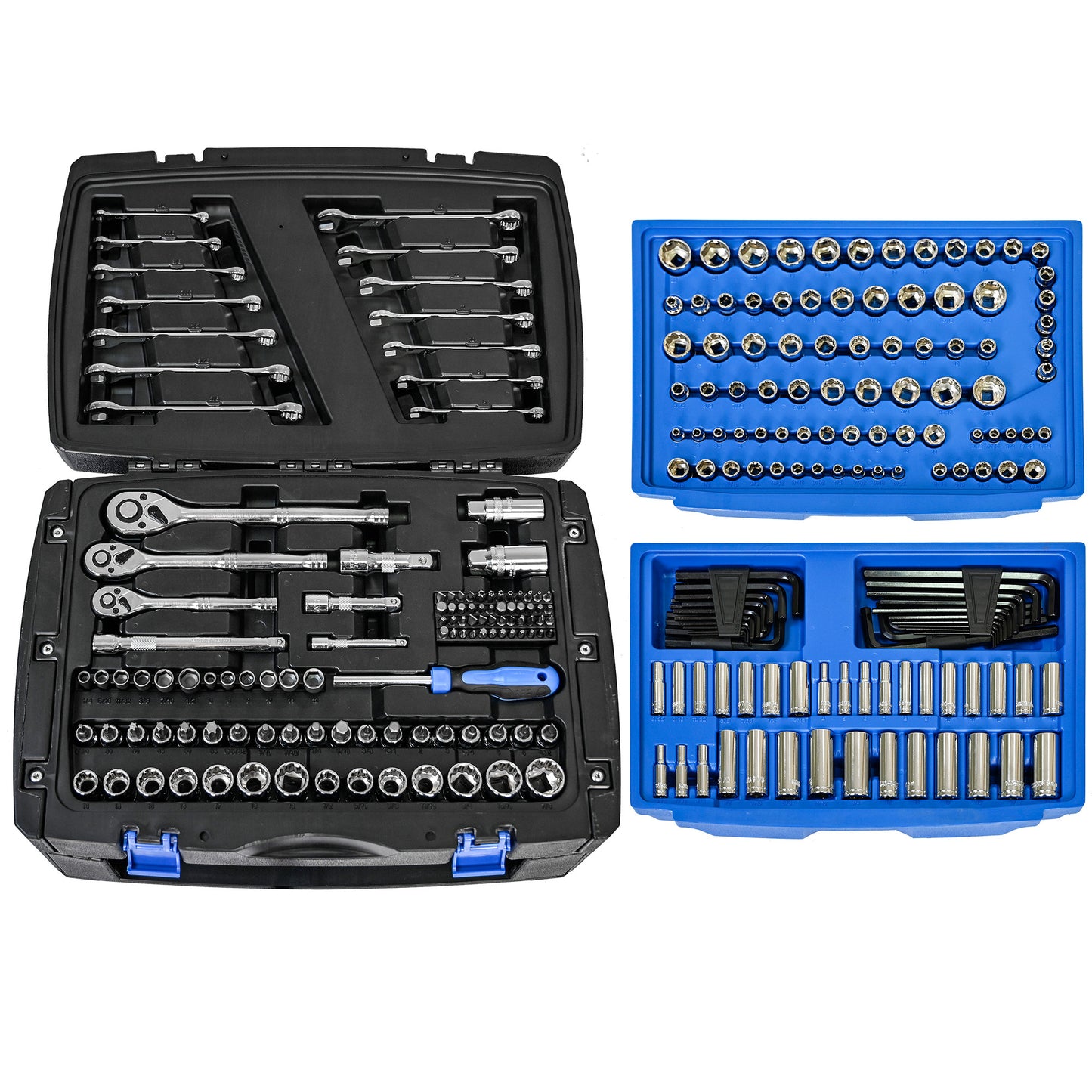 Black Hand Tool Box With Toolset 266Pcs