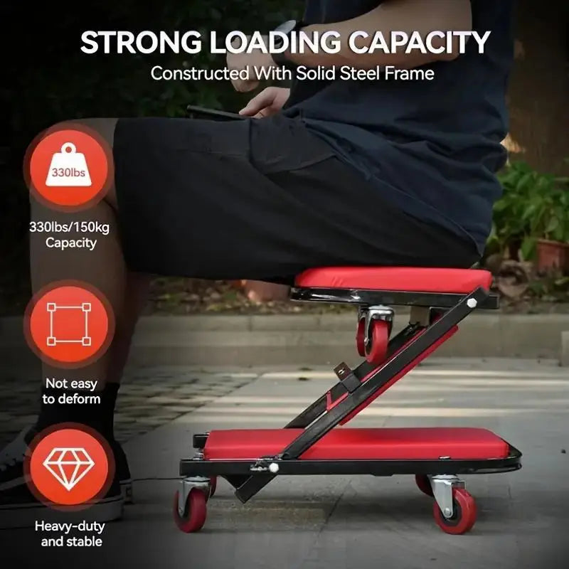 36-Inch Outdoor Z-Shaped Crawling Chair, an Adjustable Load Board Folding Vehicle Crawling Kit, And a Mechanical Crawler with 6 Wheels Measuring 2.5 Inches