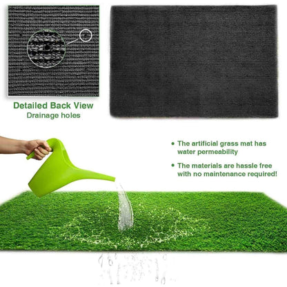 3ft x 32ft Premium Artificial Turf Mat with Drainage Holes. Thick Fake Grass with Rubber Backing, Ideal for Indoor/Outdoor Pet Areas, Garden, Lawn, Patio & Balcony Decor(Grass height 0.6 inches/1.5cm) by Dropsure