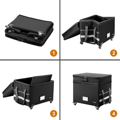 Fireproof File Box With Lock Wheels Rolling Portable by ShipItFurniture