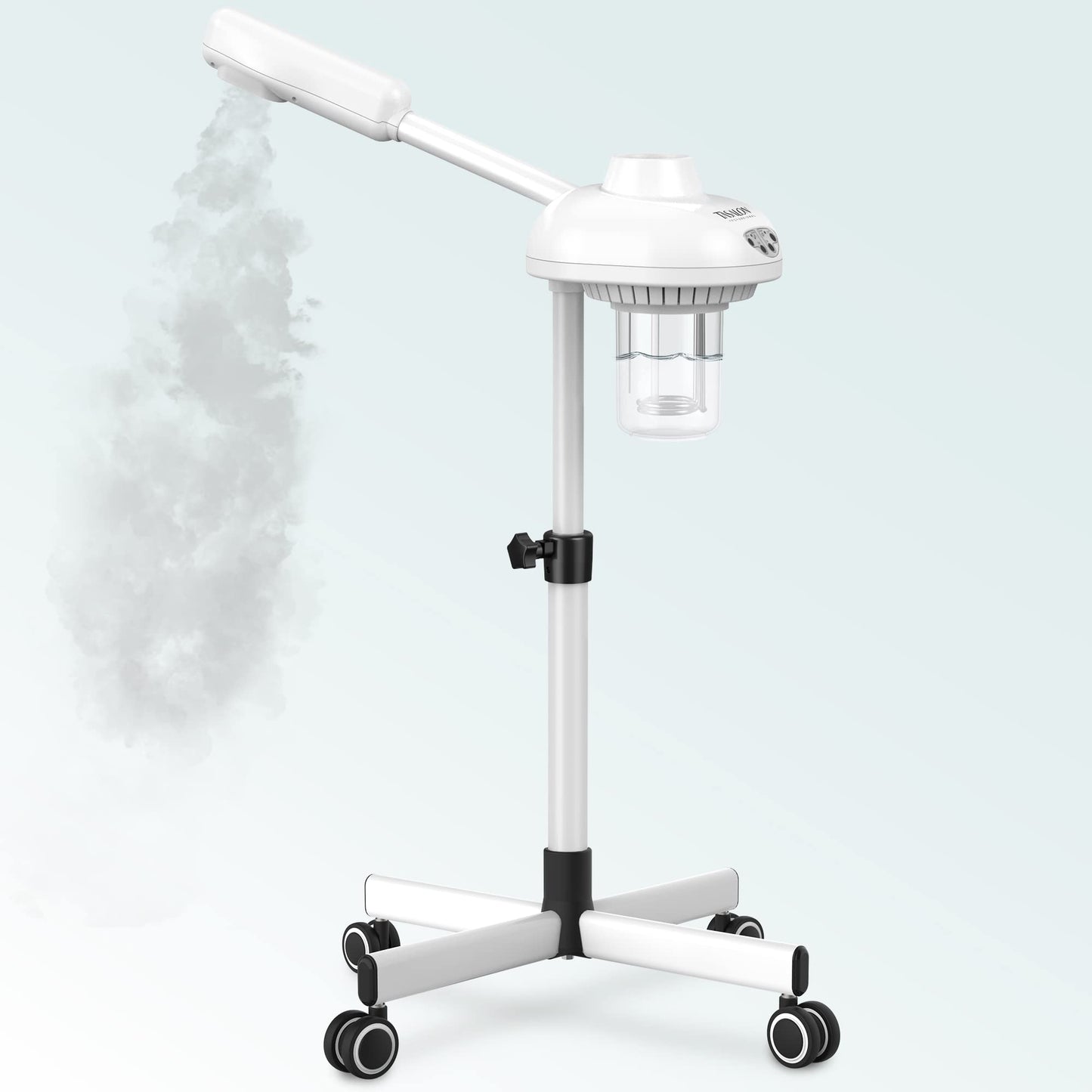 Professional Facial Steamer on Wheels Hot Ozone Face Steamer for Facial Esthetician Steamer for Salon Beauty and Spa Mist Face Steamer for Facial Deep Cleaning Skin Care Equipment- White by Anti Spier