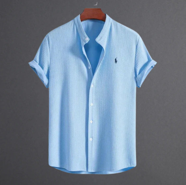 Men's summer new men men's short sleeve solid color men's shirt top