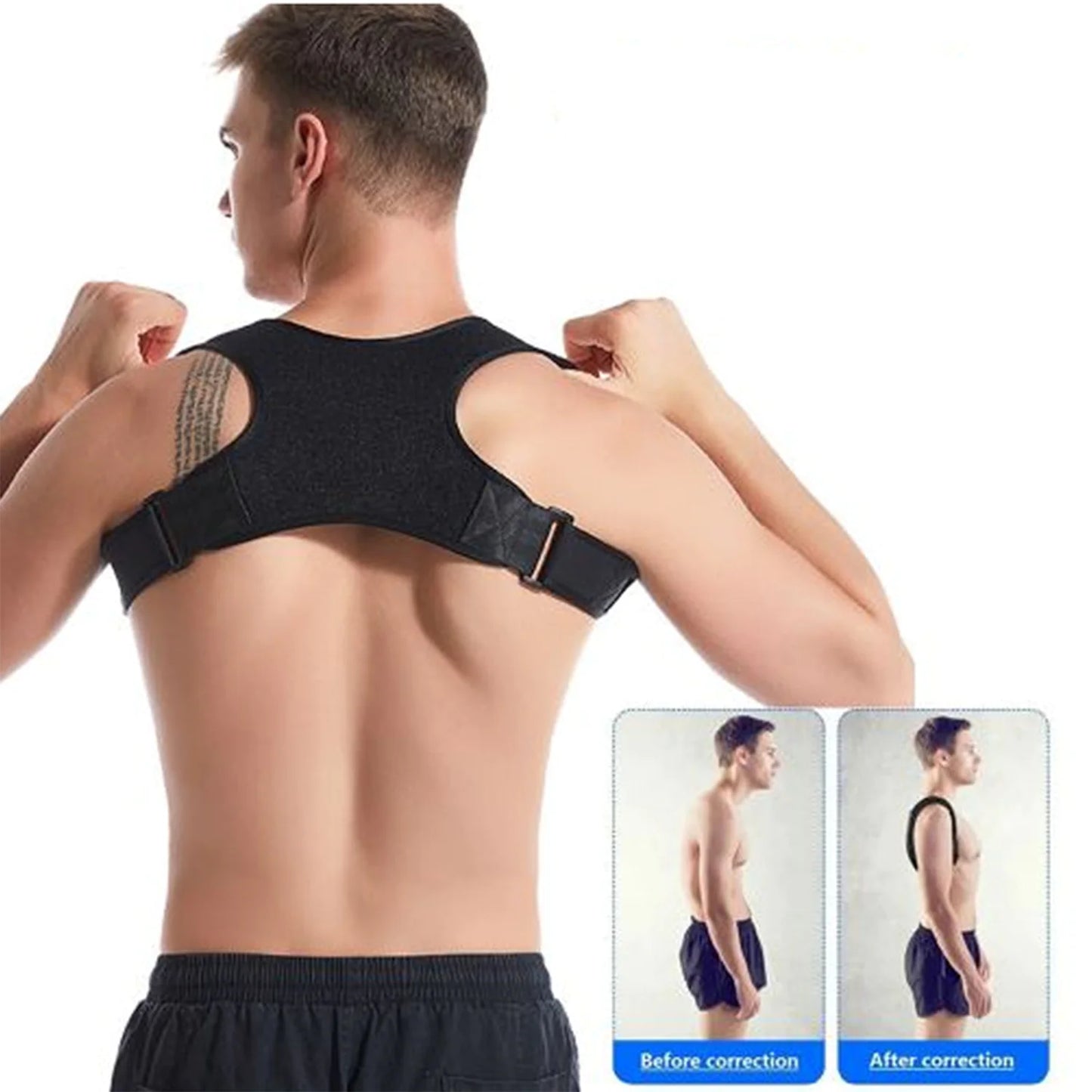 Adjustable Posture Corrector Back Shoulder Support Correct Brace Belt Men Women - Anti Spier 