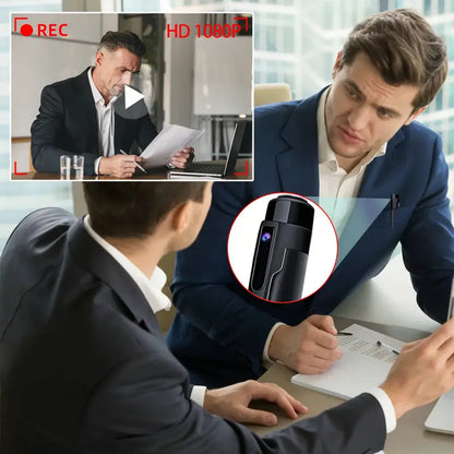 HD 1080P Pen Camera, 64GB Memory Card Included, Portable Mini Surveillance & Security Nanny Cam, Easy-to-Use, for Home Office Meeting Recording, Indoor/Outdoor Use