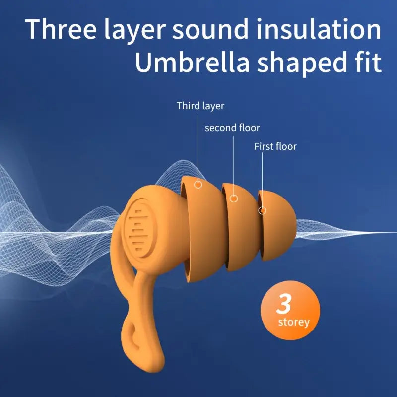 Silicone Noise-Canceling Earplugs for Sleeping - Reusable, Snore & Swimming Comfort, Quiet Night's Rest