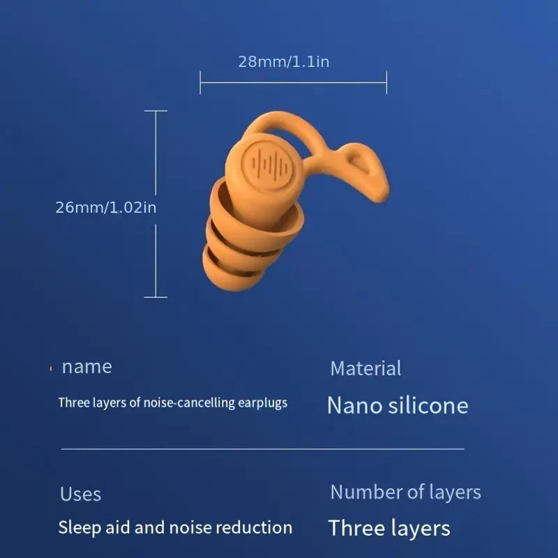 Silicone Noise-Canceling Earplugs for Sleeping - Reusable, Snore & Swimming Comfort, Quiet Night's Rest