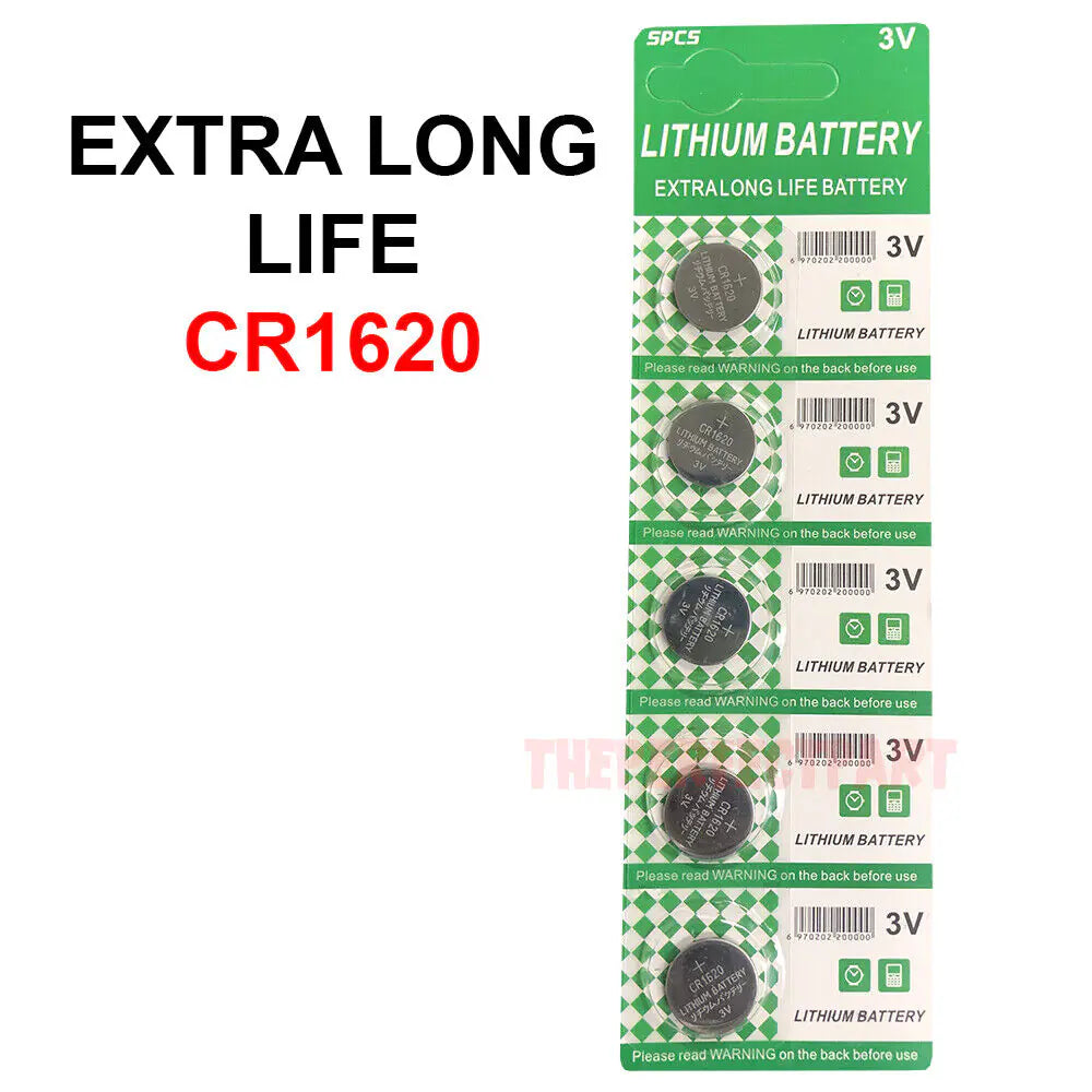 5 PCS CR1620 Lithium Battery 3V Button Cell Watches Pagers Calculators LONG LIFE