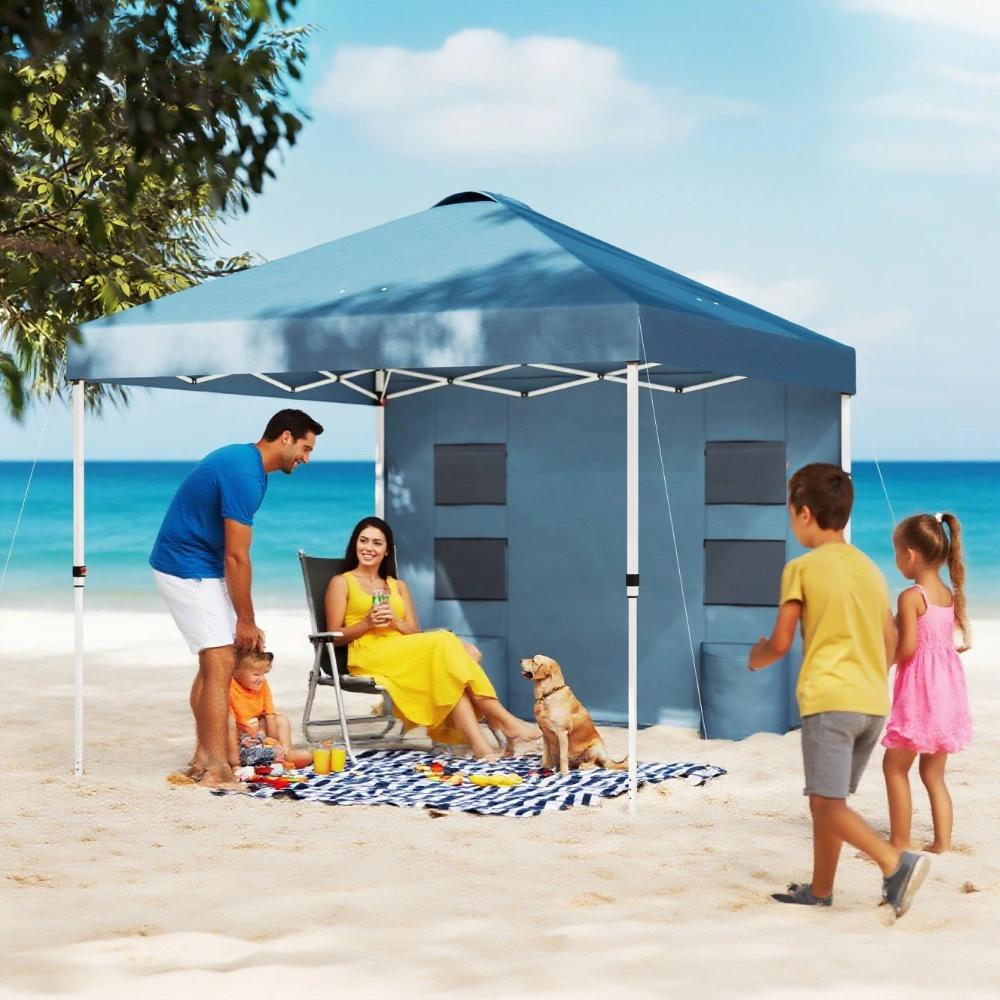 10x 10 ft party tent w/ Sidewall with Height Adjustable Instant Sun Shelter w/ Storage Pockets, American Flag Print by Dropsure