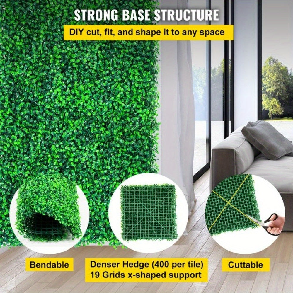 12PCS 24"x16" Artificial Boxwood Boards, UV Protected Grass Wall Panels & Boxwood Fence Panels for Green Wall Decor, Garden Fence, Wedding Backyard Decoration by Dropsure