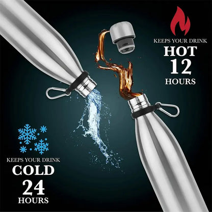 1pc Stainless Steel Insulated Water Bottle with Hidden Compartment - Leak-Proof, Keeps Drinks Hot/Cold, Portable for Travel, Commuting, Outdoor Activities, Commuting Hydration, Sleek Design, Secure Lid Design