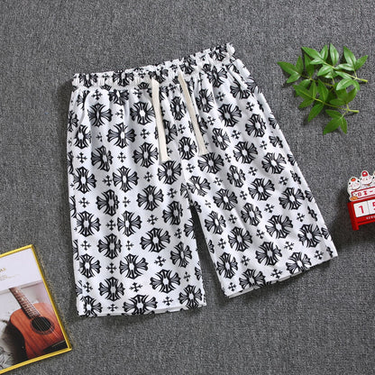 Quarter pants Men's summer beach pants Men's casual running shorts Men's 5 straight leg pants trend