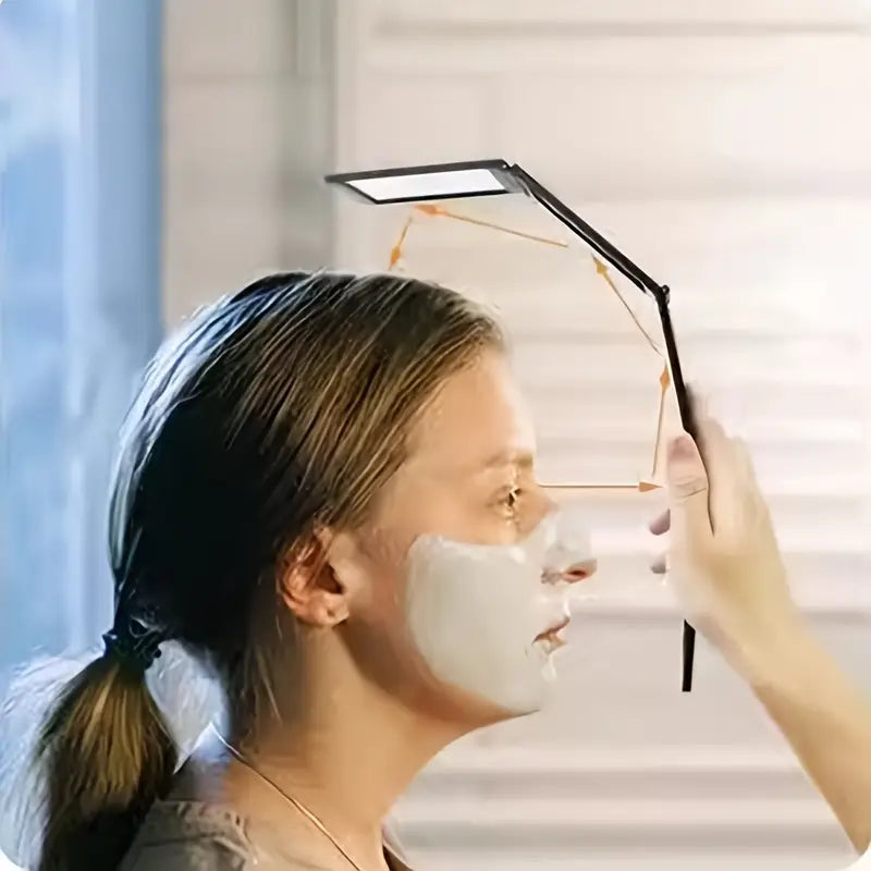4-in-1 Portable Folding Makeup Mirror-Multi-Angle Handheld Design, Easy Self-Cutting Hair and Daily Beauty, Polishing Surface, No Battery Required