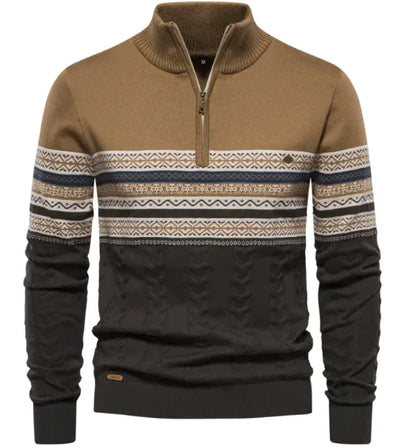 Men's Stand-up Collar Half-Zip Sweater